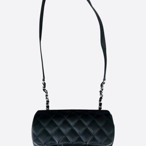 Chanel Black Lambskin Quilted Medium Uniform Flap Bag